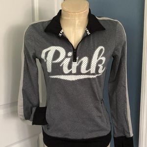 PINK Victoria's Secret Gray Zip Pullover Workout